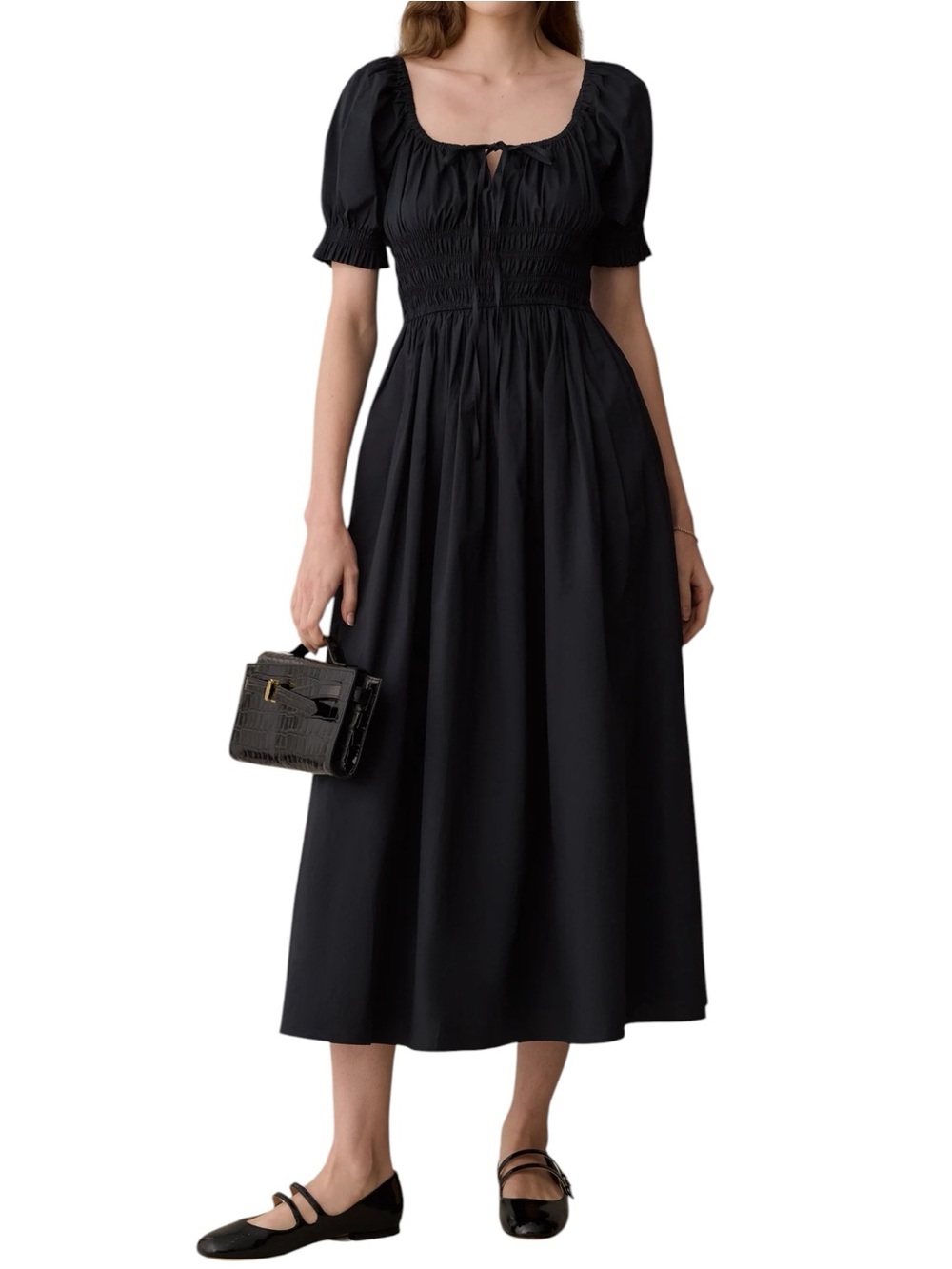 Few Moda Sorella Fenella Cotton Dress Black Pockets Lined NWT